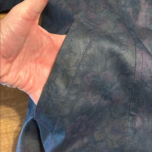 Vintage London Fog Floral Trench Coat Size 10 Whimsigoth Dark Academia Long - Picture 9 of 17